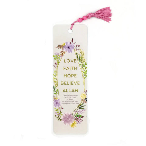 Love Faith Hope Believe Allah Bookmark