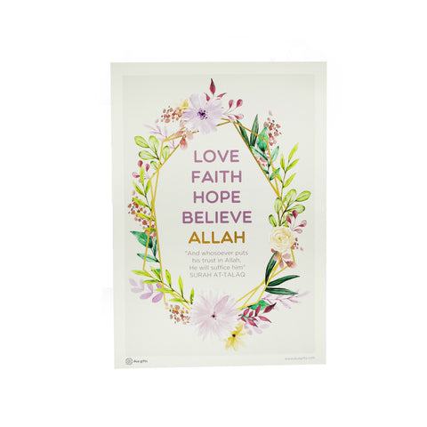 Love Faith Hope A4 Print Art